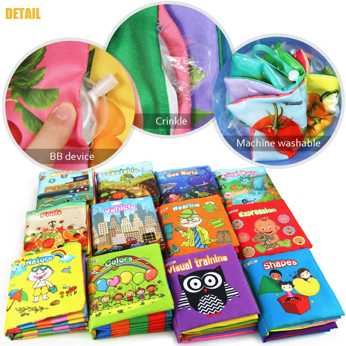 teytoy my first soft book crinkle pages close up for tactile stimulation