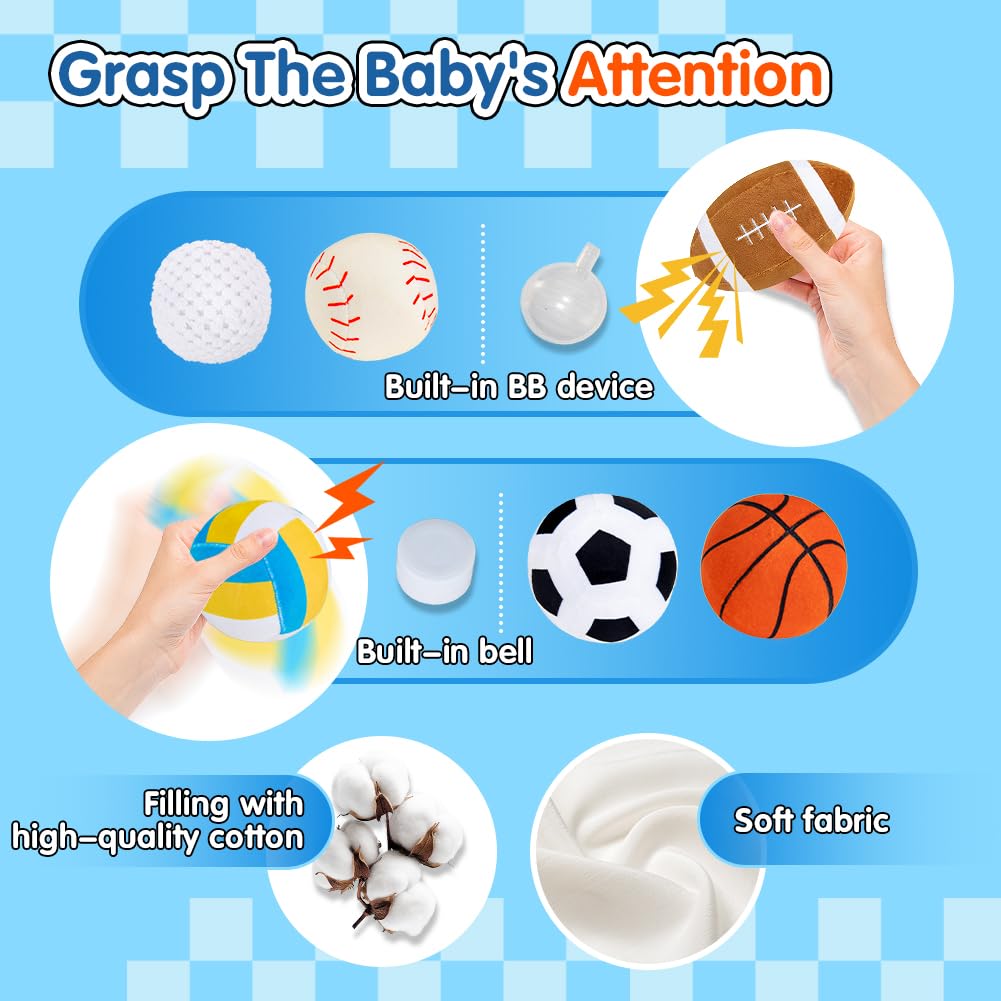 Teytoy plush football with soft stitching for gentle interactive play.