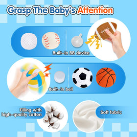 Teytoy plush football with soft stitching for gentle interactive play.