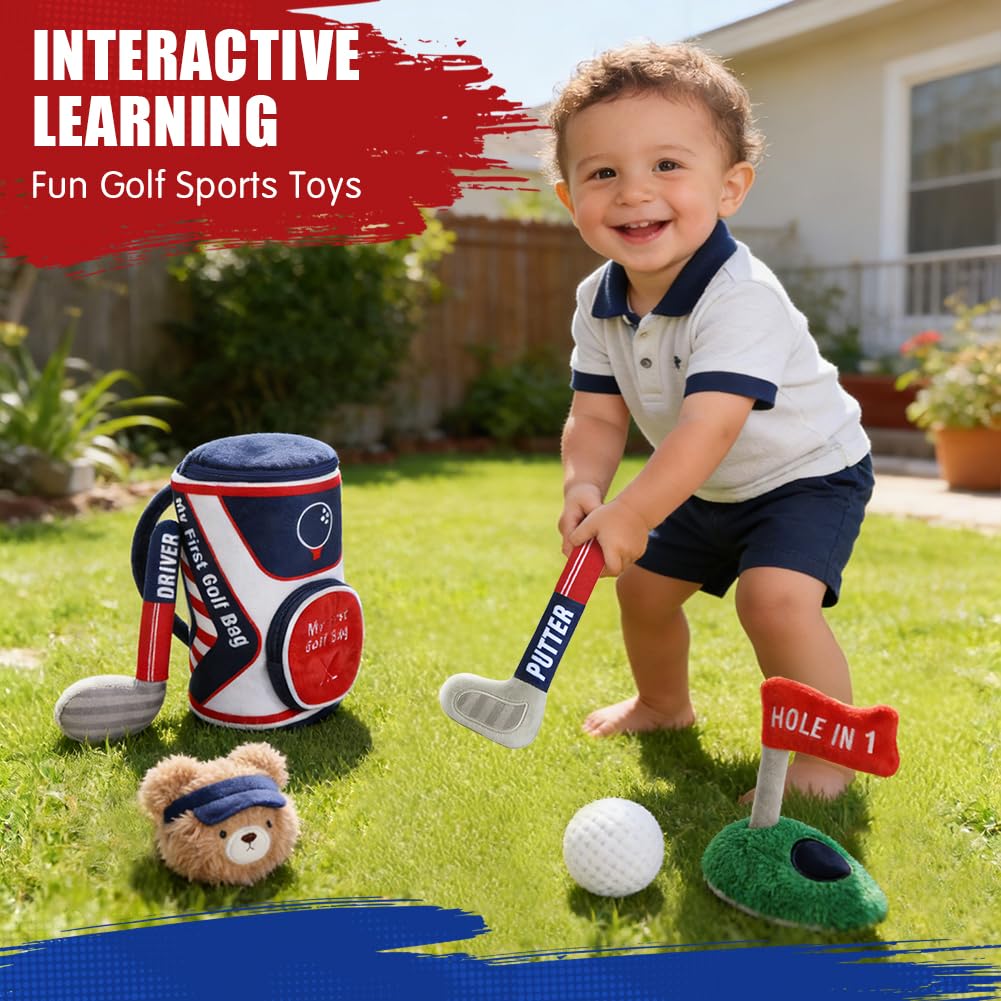 teytoy Plush putter supporting fine motor practice during pretend golf.