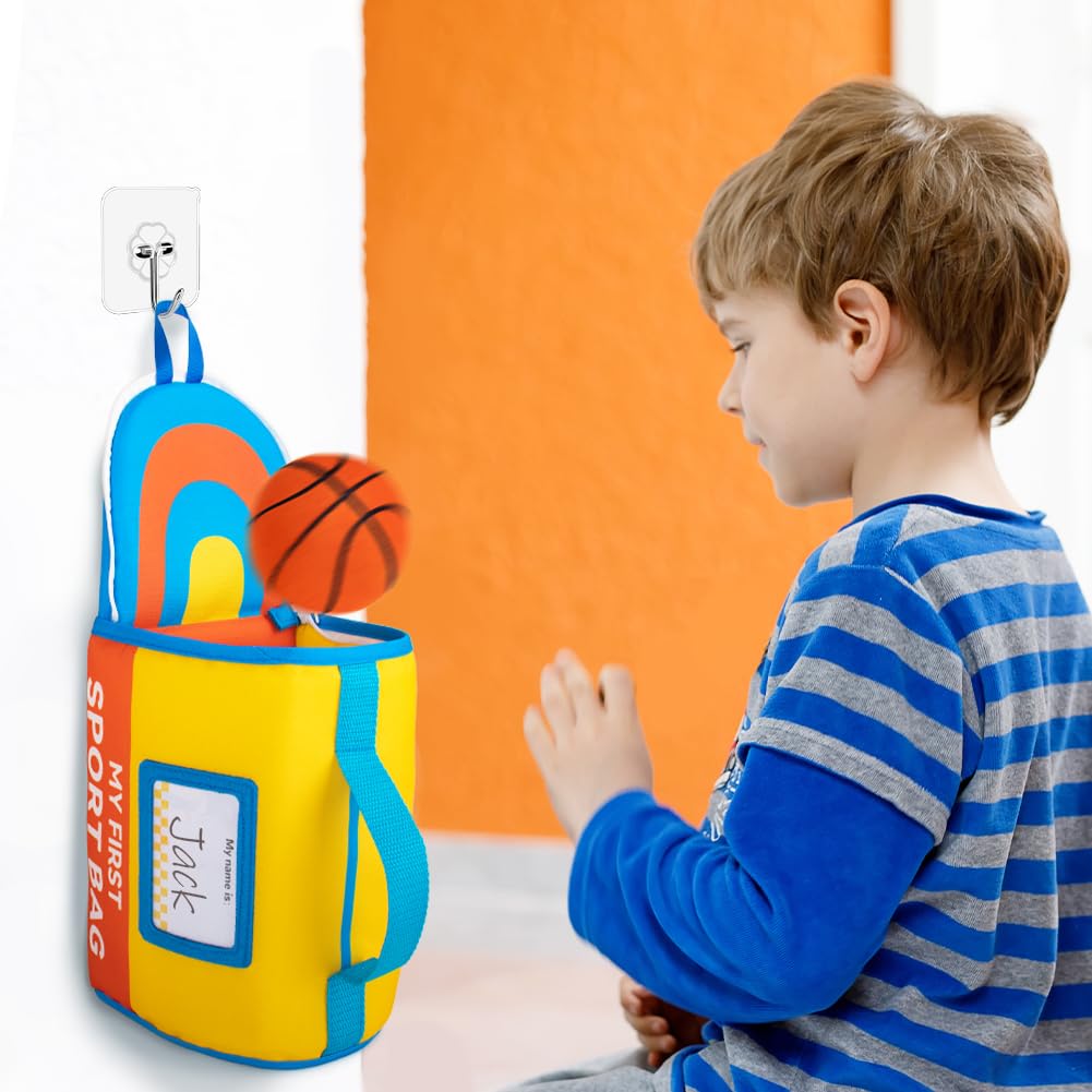 Teytoy folding sports bag demonstrates space-saving storage after playtime.