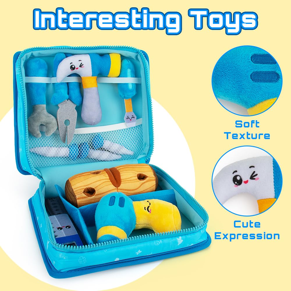 Teytoy toolbox open lid reveals soft tools for imaginative building.