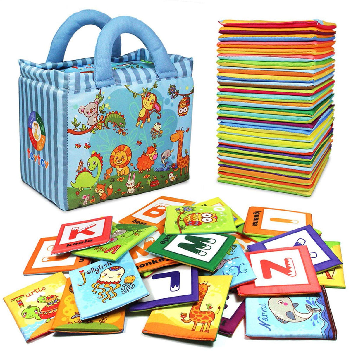 TEYTOY Zoo Series soft alphabet cards promote early learning through play.