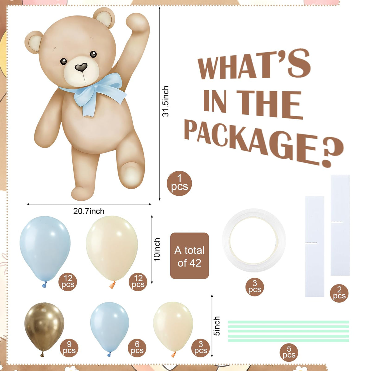 Teyva Daily 10-inch bear balloons for a playful accent