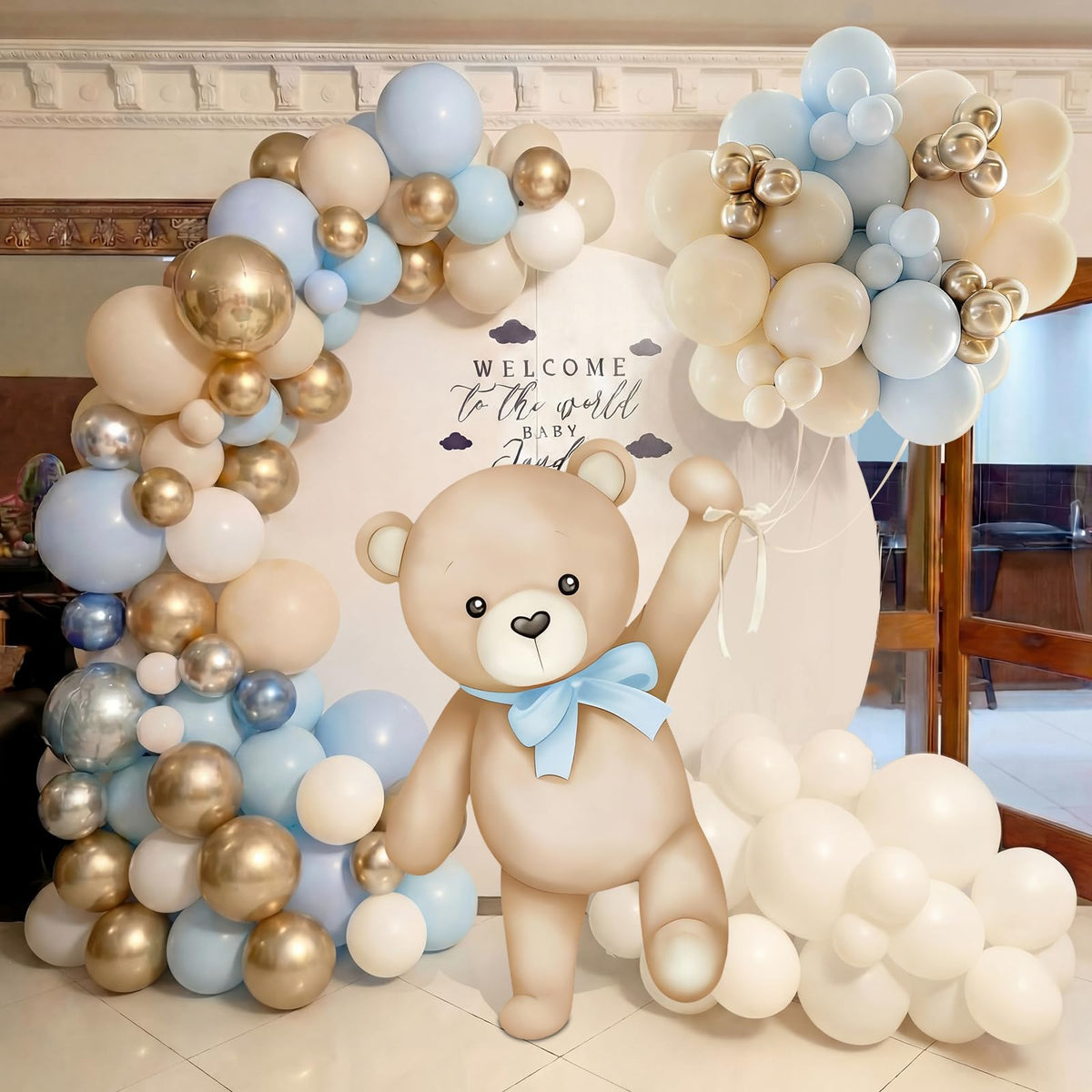 Teyva Daily 3D bear sign stand as the centerpiece