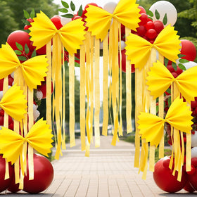 Teyva Daily 5-inch red and white balloons provide playful accents