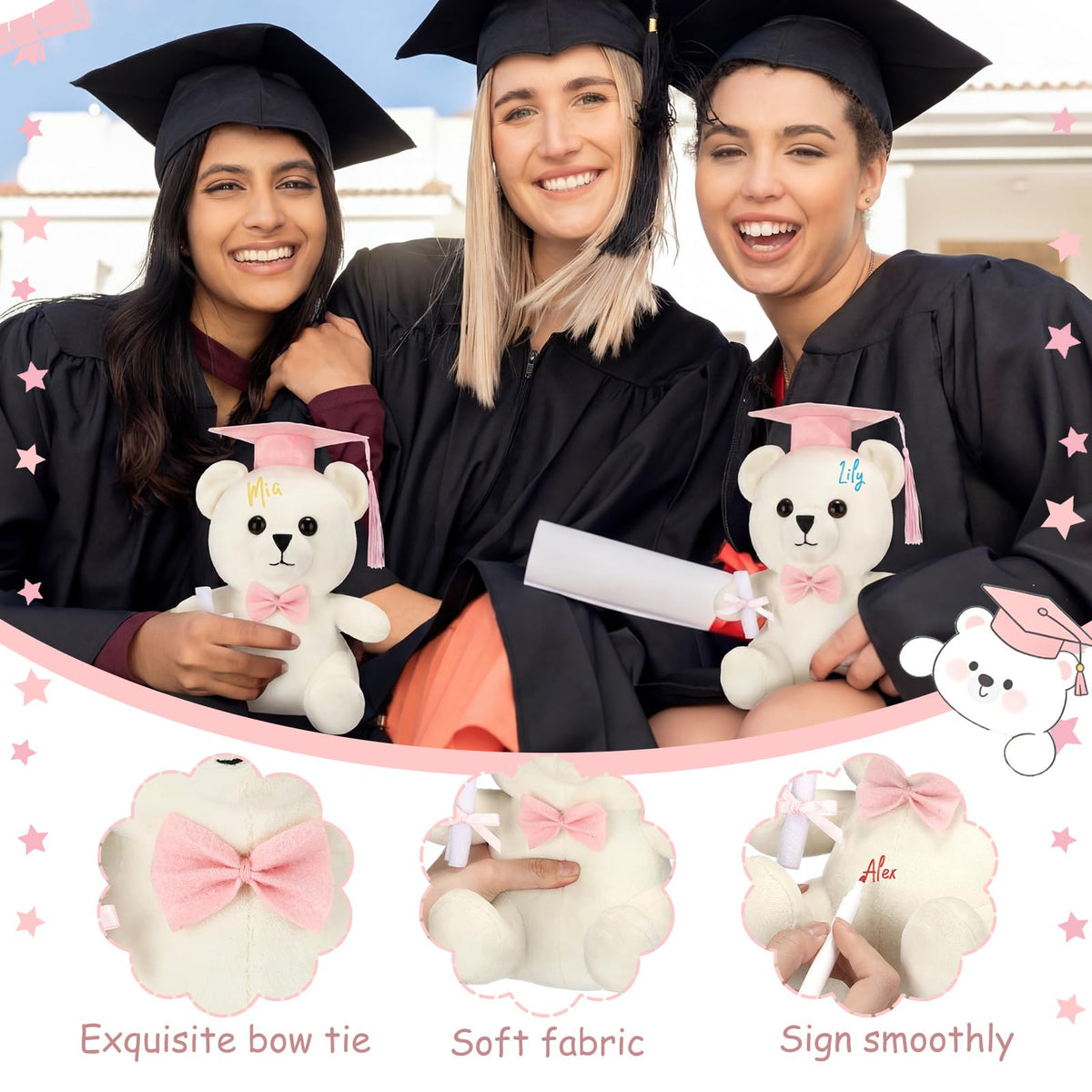 Teyva Daily beige soft fabric bear offers cuddly durability for display and hugs.