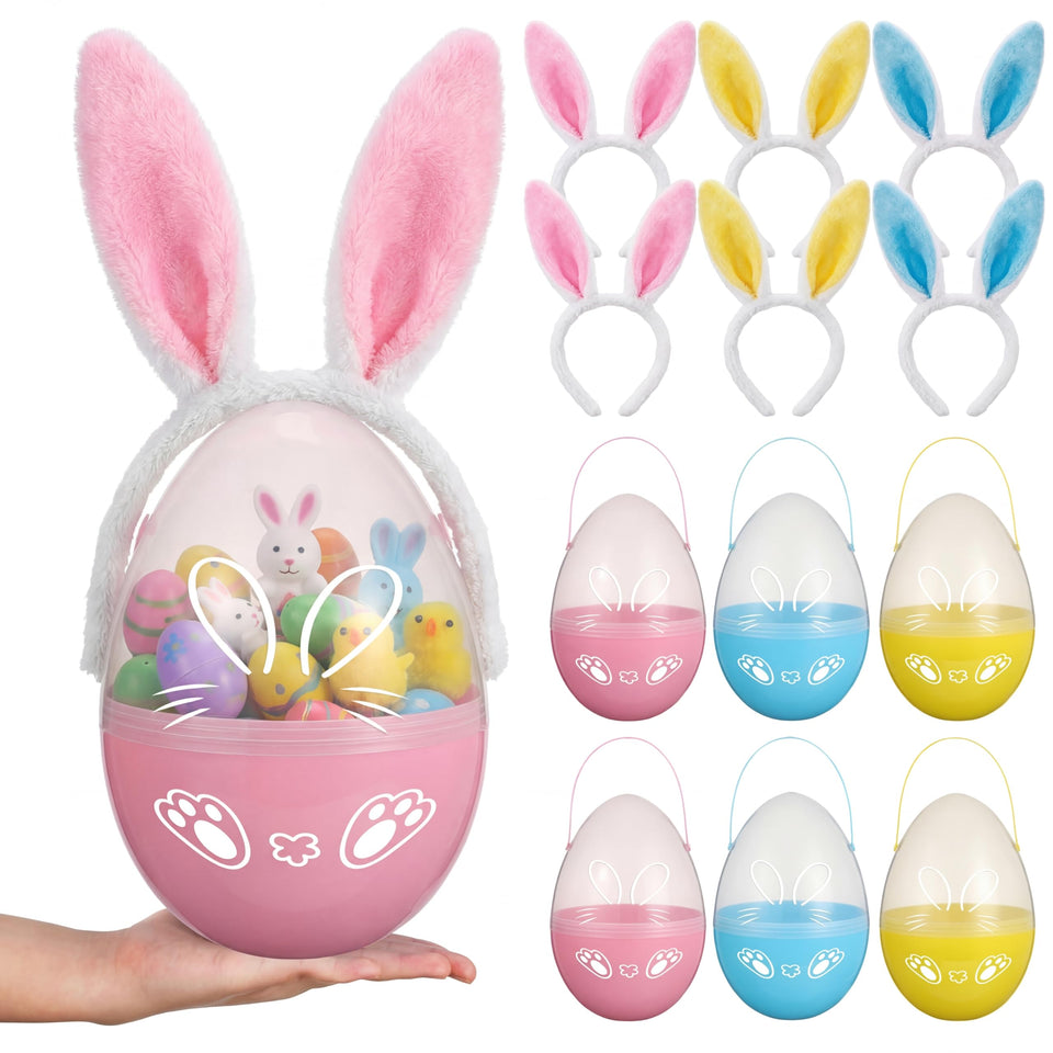 Teyva Daily pink giant Easter egg with handles for decor and hunt