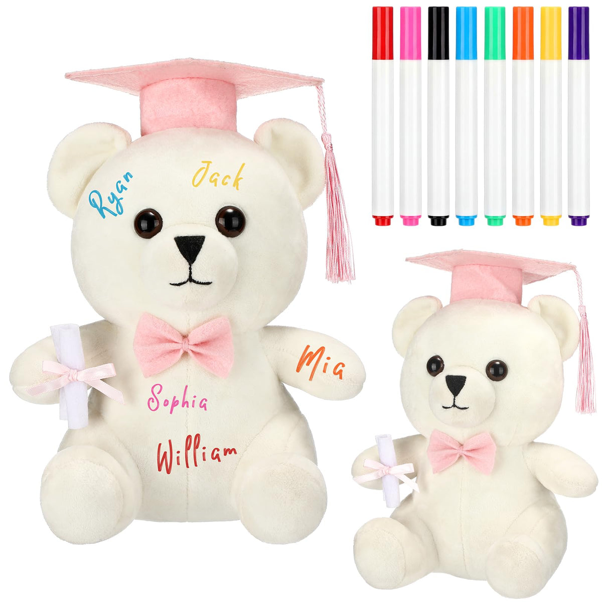 Teyva Daily graduation signature bear with cap and diploma for personalized keepsakes.