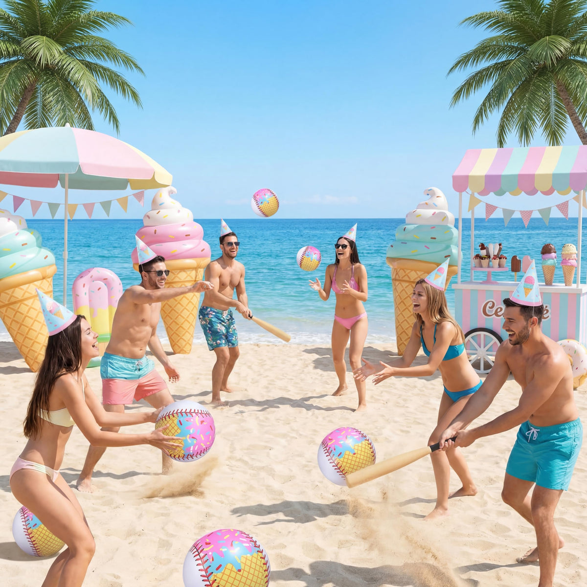 Teyva Daily ice cream drip ball on the sand durable PVC for outdoor use