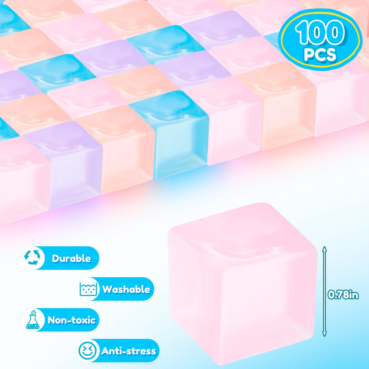 Teyva Daily ice cube stress ball pink for gentle squish and concentration