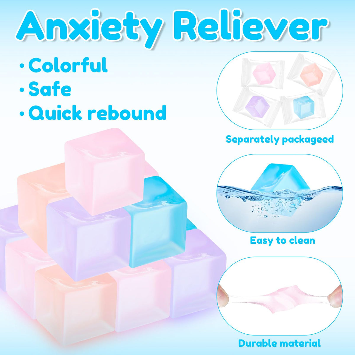 Teyva Daily ice cube stress ball purple provides calming tactile feedback at the desk