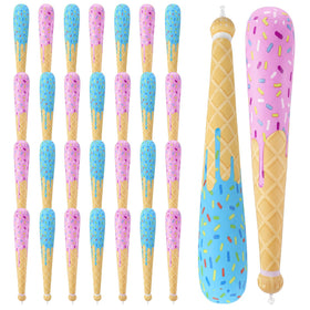 Teyva Daily inflatable baseball bat with ice cream drip pattern, ideal as colorful party décor.