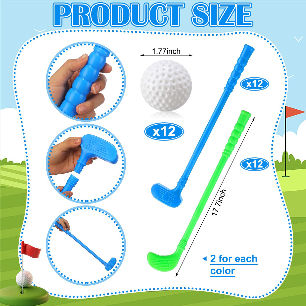 Teyva Daily mini golf balls white 4-5cm ideal for beginner practice