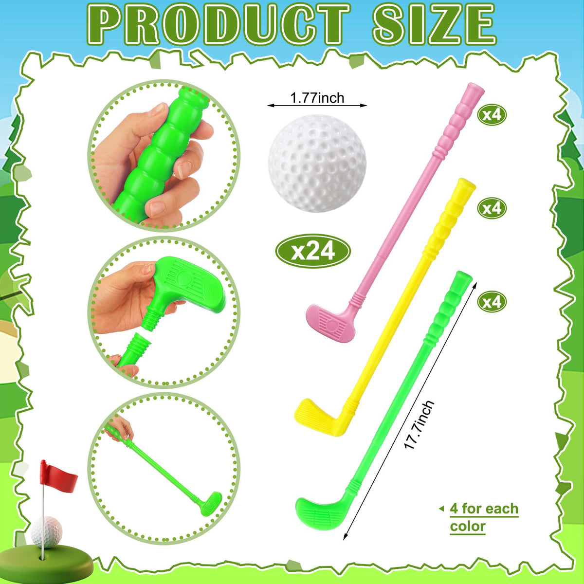 Teyva Daily mini golf clubs green for kids, active play