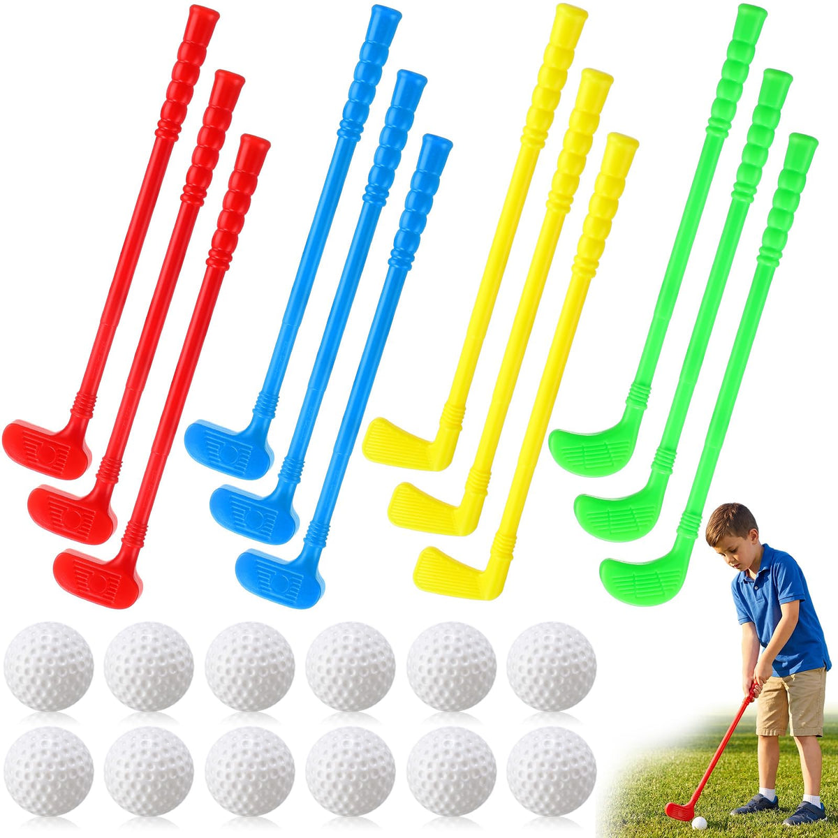 Teyva Daily mini golf clubs color-coded for easy, coordinated kid play
