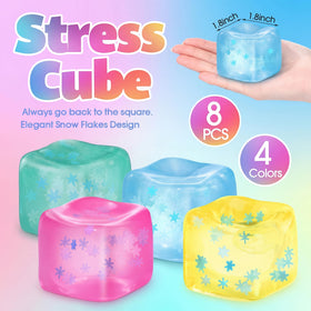 Teyva Daily multi-color stress cubes promote focus and gentle squeezing.