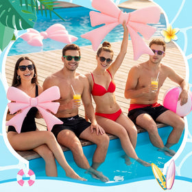 Teyva Daily pink bow pool decor set enhances party ambiance.