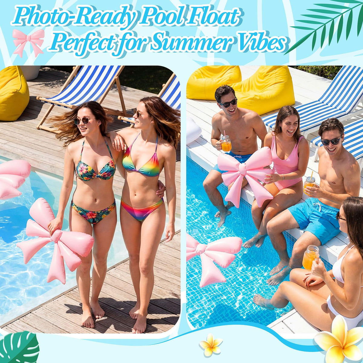 Teyva Daily pink bow pool float for adults suits weddings and showers.