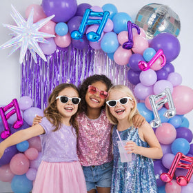 Teyva Daily pink purple blue balloons for a photo-ready party vibe