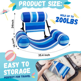 Teyva Daily inflatable pool chair backrest with blue stripes for support