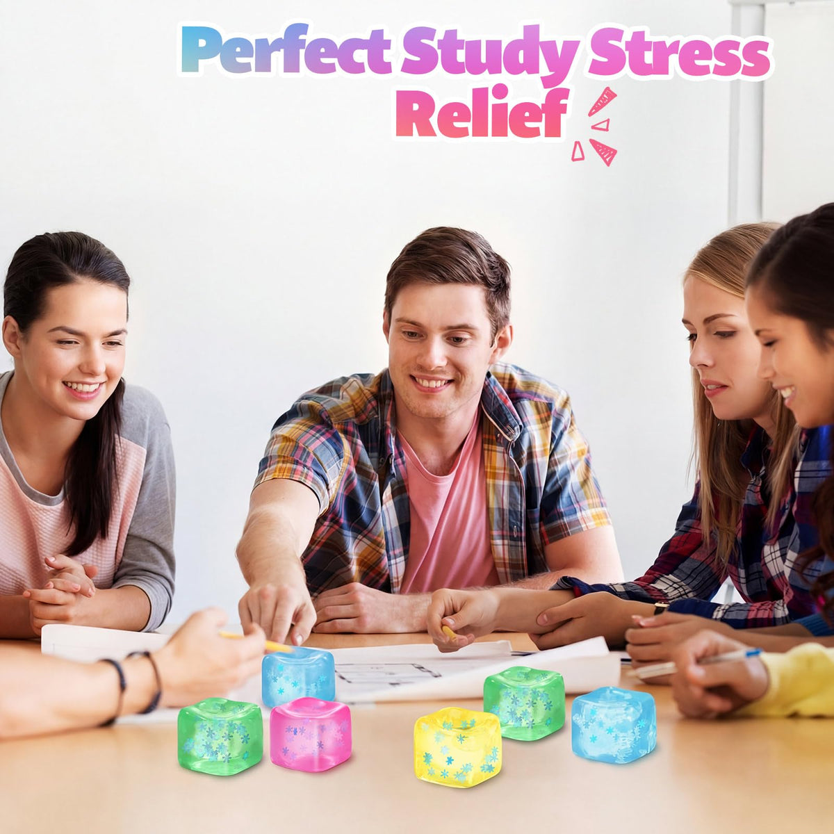 Teyva Daily stress cube in hand for tactile relief