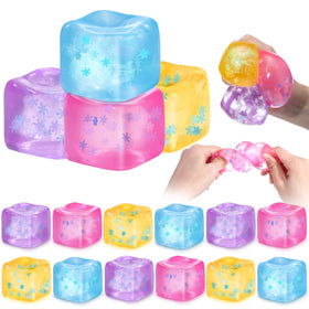 Teyva Daily blue ice snowflake stress cube for calming fidget and focus.