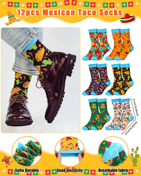 Teyva Daily taco socks provide whimsical comfort for fiesta looks.
