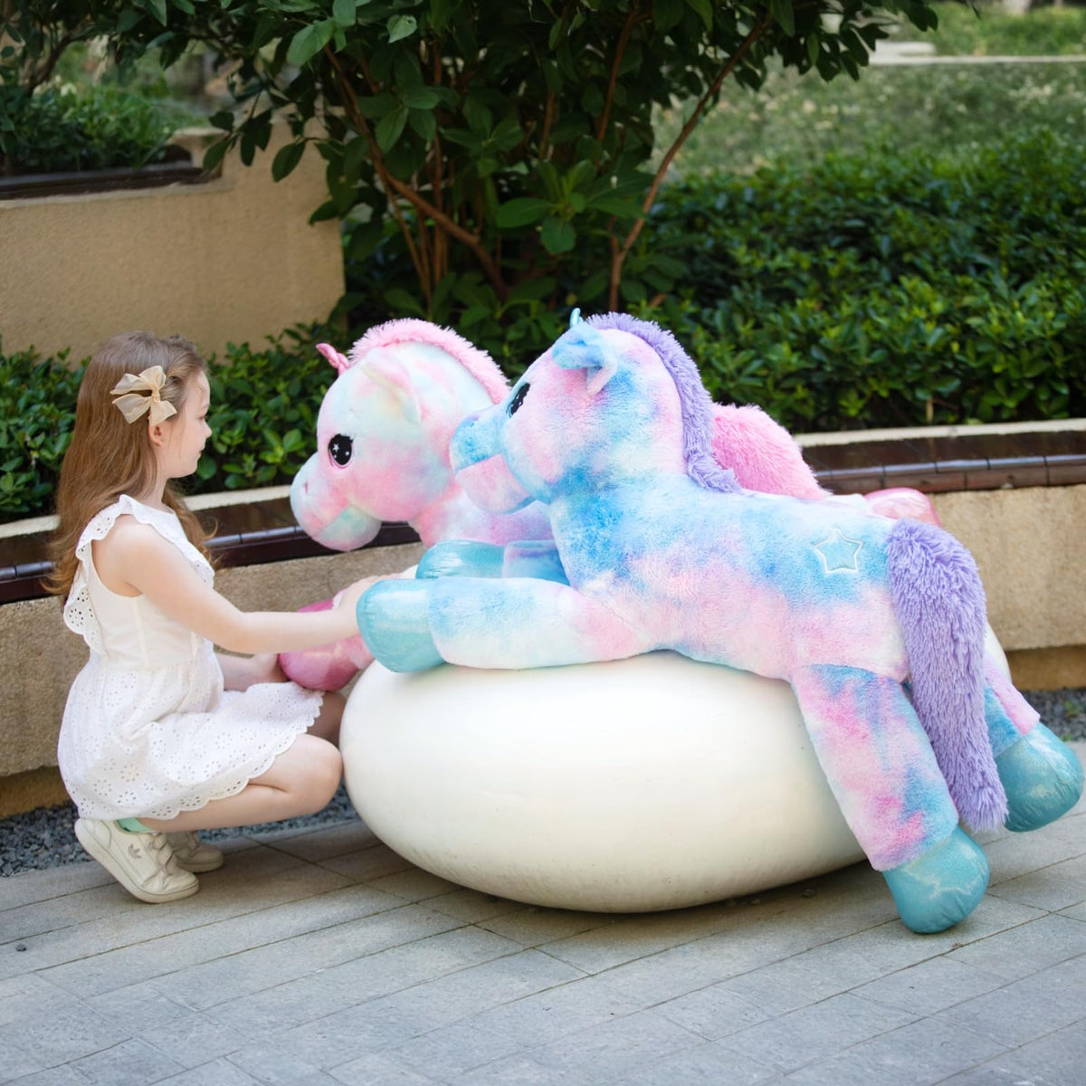 Tezituor giant unicorn in a room decor setup as a magical centerpiece