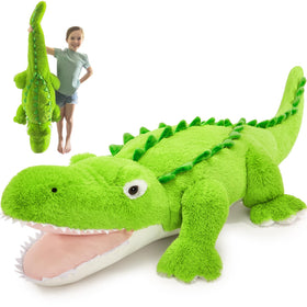 Tezituor 51 inch giant alligator pillow for cozy cuddling and relaxed sleeping.