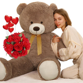 Tezituor 52-inch giant teddy bear stands tall for cozy companionship and dramatic decor