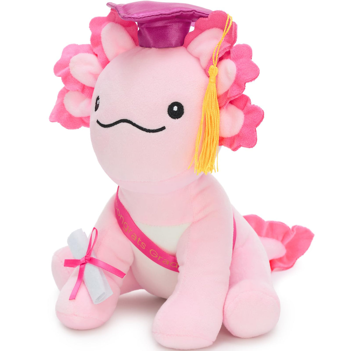 Tezituor 8-inch axolotl plush displays soft fabric and huggable feel