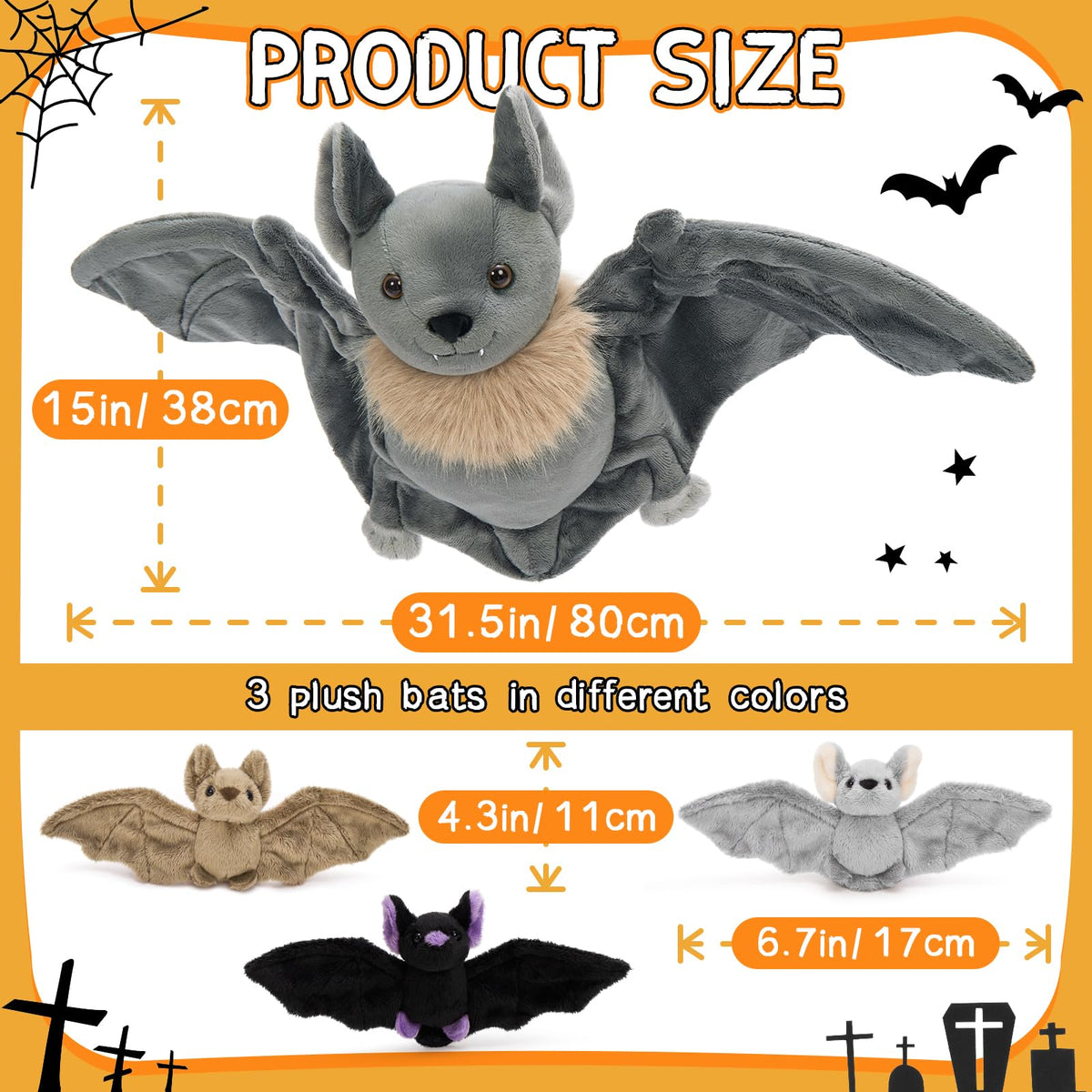 Tezituor bat plush wing detail close-up showing lifelike features