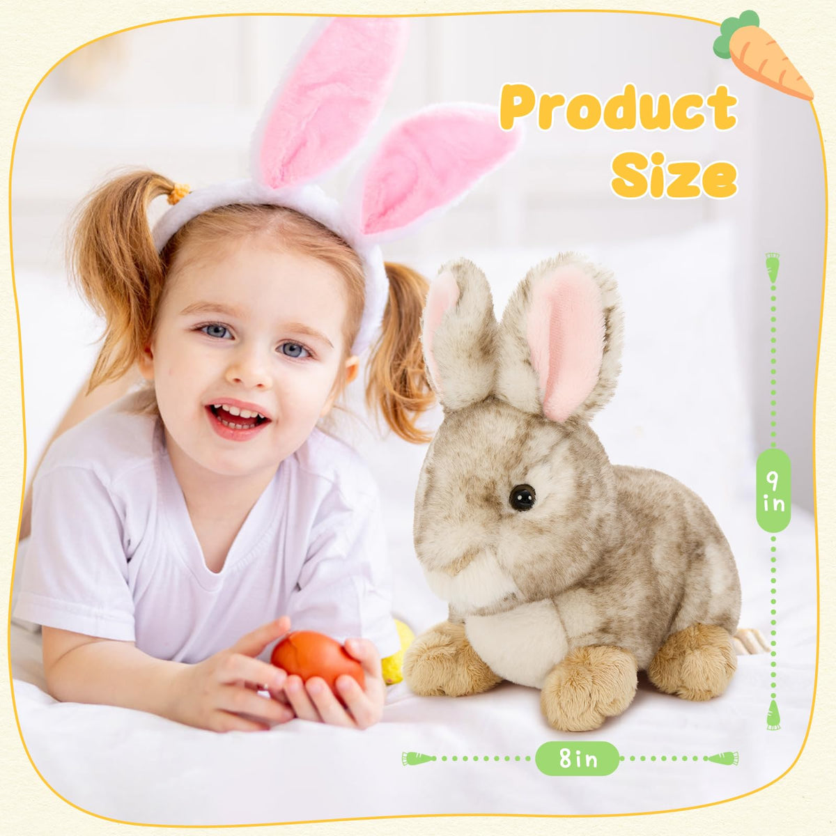 Soft fabric and plush filling provide comfortable snuggles.