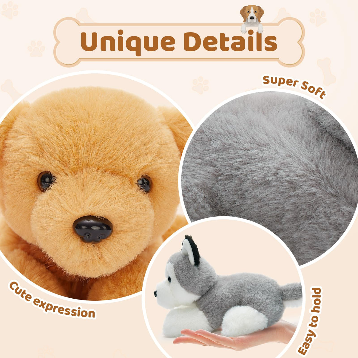 Tezituor Golden Retriever plush 11-inch for comforting hugs.