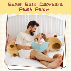 Tezituor capybara pillow bedtime relaxation for reading or TV watching.