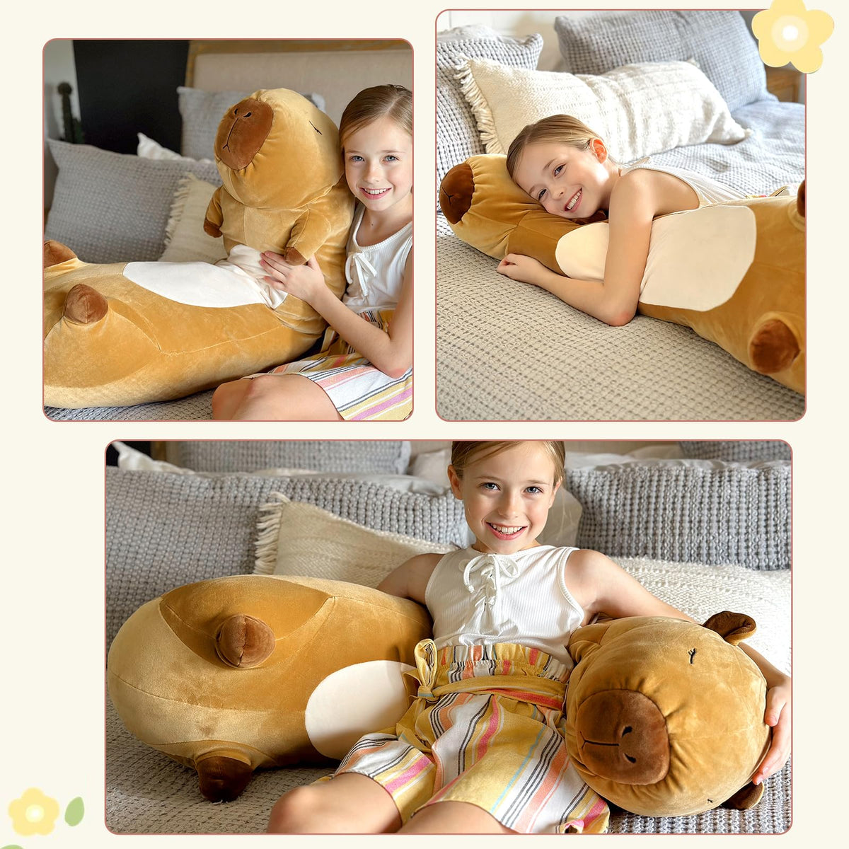 Tezituor capybara pillow cute decor accent suits living rooms and bedrooms.
