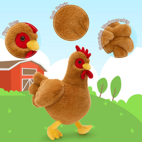 Tezituor plush chickens easy to store and lightweight for travel or play.