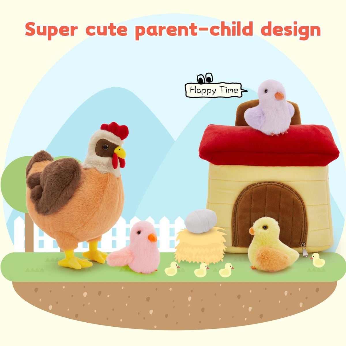 Tezituor chicken coop plush for toddlers' safe, soft playtime.