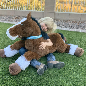 Tezituor chocolate horse plush pillow offers soft comfort for lounging