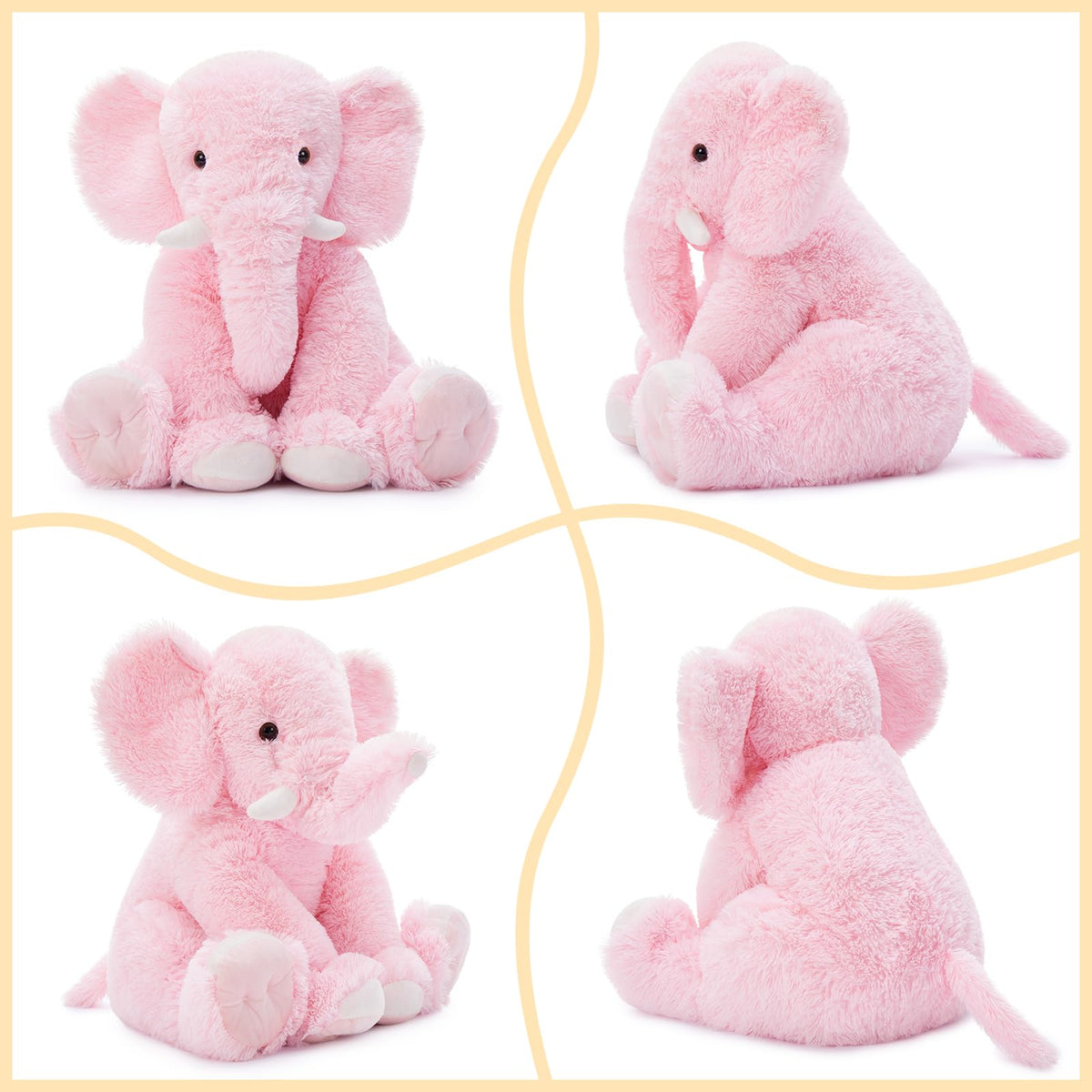 Tezituor cute-face elephant with durable stitching ensures safe playtime fun.