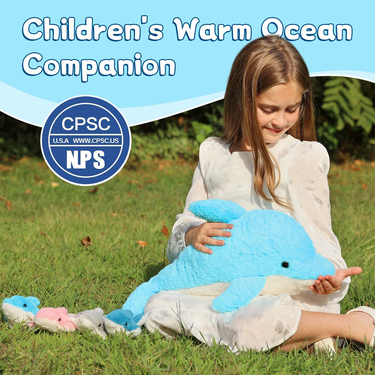 Tezituor dolphin plush for nursery decor and cozy stories