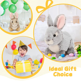 Group bunny plush decor adds warm Easter table accents.