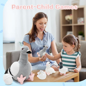 Tezituor Easter Pigeon Baby A Grey plush for nurturing imaginative play.