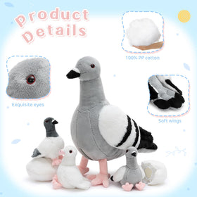 Tezituor Easter Pigeon Baby B Grey plush supports storytelling and bonding.