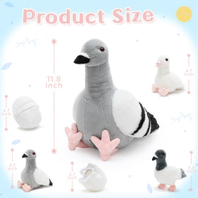 Tezituor Easter Pigeon Baby C Grey plush supports gentle play and learning.