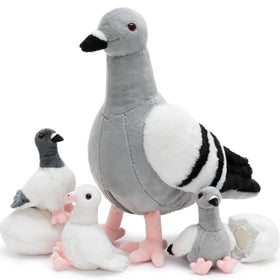 Tezituor Easter Pigeon Half Egg Grey plush reveals hatchling play.