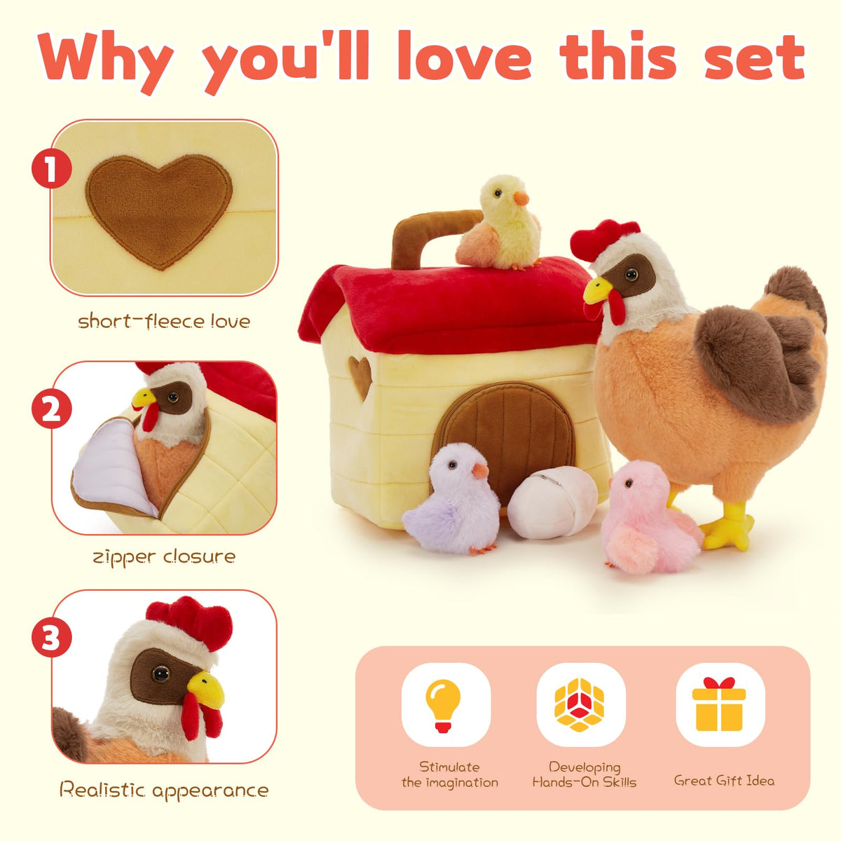 Tezituor eggs and chicks plush set sparks imaginative stories.