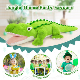 Tezituor giant alligator pillow rests comfortably on sofa or bed.