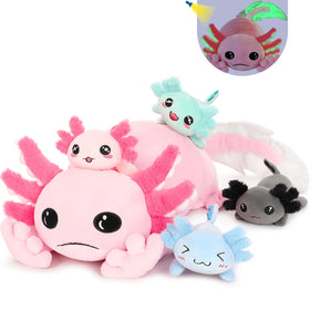 Tezituor giant axolotl plush exterior view—soft and cuddly, ideal for comforting hugs.